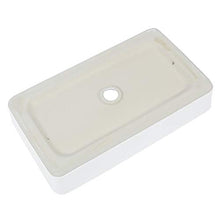 Zerone Lavabo rettangolare in ceramica, moderno da appoggio, per cucine, 61 x 35 x 10 cm, bianco