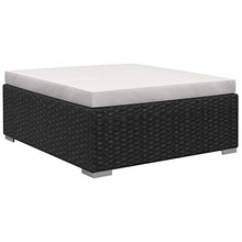 vidaXL Set Divani da Giardino 12 pz con Cuscini Foderati Lavabili Modulare Leggero Elegante Arredi da Esterno in Polyrattan Nero Telaio in Acciaio
