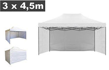 GrecoShop Teli/Parete/Copertura Laterale per Gazebo Pieghevole Impermeabile 3x4,5m Bianco - MOD. Loop