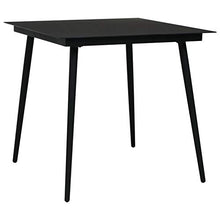 Qnotici Tavolo da Pranzo da Giardino con Struttura in Acciaio Verniciato a Polvere, Tavolo da Pranzo Pratico in Stile Moderno per Interni ed Esterni 80 x 80 x 74 cm-Nero