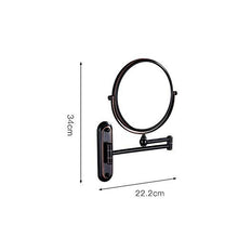 Specchio Specchio per Trucco Pieghevole da Bagno, 1x / 3X Specchio ingranditore Rotante da Parete Specchio da Barba telescopico a Sospensione Specchio cosmetico bifacciale Senza Gioco