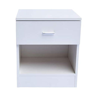 LICHUAN Tavolo da Comodino Bianco Comodino da Comodino Tavolino Slim End Table con cassetto e ripiano per stoccaggio per Soggiorno Camera da Letto