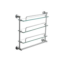 Mensola Bagno Bagno Scaffale, bagno temperato ripiano in vetro 1/2/3 Livello bagagli mensola di vetro rettangolare con la barra di tovagliolo, Parete Asciugamano bar ( Color : 3 , Size : 35cm )