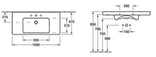 Mobile bagno con lavabo Villeroy & Boch Subway 2.0 100cm noce