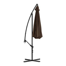Uniprodo Ombrellone Decentrato Ombrello da Giardino a Braccio Uni_Umbrella_R300BR (Marrone, Rotondo, Ø 300 cm, Inclinabile)