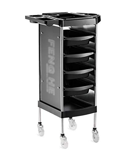 Carrelli portaoggetti Carrello portatile multifunzionale del carrello di bellezza del carrello di rotolamento dei capelli di stoccaggio del barbiere del carrello del salone del salone con i cassetti &