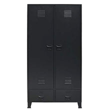 Pissente - Armadietto da ufficio in metallo, stile industriale, resistente, per armadio, armadio, facile da montare, 90 x 40 x 180 cm (L x P x A) nero