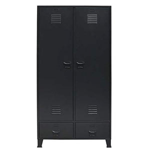 Pissente - Armadietto da ufficio in metallo, stile industriale, resistente, per armadio, armadio, facile da montare, 90 x 40 x 180 cm (L x P x A) nero