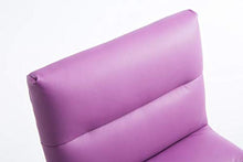 CLP Sgabello Bar Limerick In Similpelle I Sedia Cucina Girevole 360° Regolabile 84-105 CM I Sgabello Imbottito In Metallo, Colore:viola, Colore del telaio:cromo