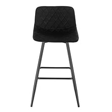 WOLTU BH252sz-4 Set di 4 Sgabelli da Bar con Schienale Poggiapiedi Sedia da Cucina in Velluto Nero