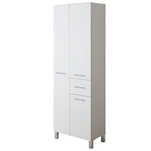 FERIDRAS Mondo Colonna Doppia Portasciugamani, Legno, Bianco, 33x60x180 cm