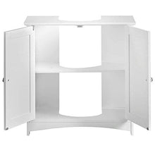 YIFAA Armadietto sotto Lavabo in Legno, con Ante e Ripiani, Mobili di qualità (Bianco, 60x30x60cm)