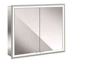 Emco Asis 949705072 - Armadietto a Specchio con Illuminazione a LED (Larghezza 80 cm, Modello a Incasso, Parete Posteriore specchiata, Specchio da Bagno)
