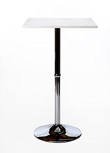 Mendler Tavolo Bar Bistro Stile Elegante Struttura in Alluminio Superficie in Legno Bianco