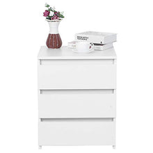 Comodino moderno bianco con 3 cassetti design semplice ed elegante per camera da letto, soggiorno, bagno, 45 x 38,2 x 56 cm