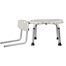 BESTSOON - Sgabello da doccia per anziani con schienale regolabile in altezza in lega di alluminio antiscivolo per anziani disabili incinte donne in gravidanza bagno WC sgabello da bagno