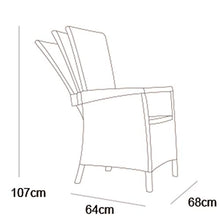 Allibert di Keter Vermont, Mobili da giardino all'aperto sedia reclinabile in rattan - grafite con cuscini grigio