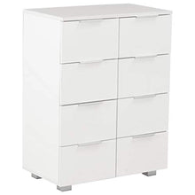 Tidyard Credenza Cucina Bianca in Truciolato, con 8 Cassetti, Mobili Credenza, Credenza Cucina Moderna, 60x35x76 cm