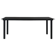 Qnotici Tavolo da Pranzo da Giardino con Struttura in Acciaio Verniciato a Polvere, Pratico Tavolo da Pranzo da Esterno in Stile Moderno 190 x 90 x 74 cm (Lunghezza x Larghezza x Altezza) -Nero