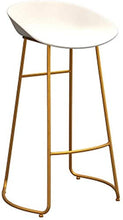 LTPY Sgabelli da Bar Sedia Poggiapiedi Sgabello Alto Sedia da Pranzo Come Sgabello da Cucina, Bar, Sgabello per Colazione, Sedile in PP Bianco Gambe in Metallo Dorato (Dimensioni: 75 cm)