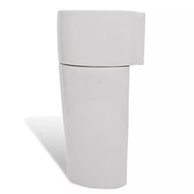 Roderick - Lavabo da bagno con supporto in ceramica e foro di troppopieno bianco, dimensioni: 400 x 415 x 860 mm (L x P x A)