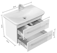 emotion MYDAY80CM000104DE - Lavabo con mobiletto, in Legno, 80 x 45 x 41,6 cm, Colore: Antracite Lucido