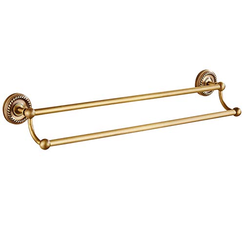 Rame portasciugamani antico in ottone Portasciugamani europeo appendiabiti portasciugamani doppio rack portasciugamani da bagno 60 cm