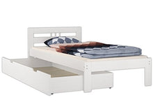 Erst-Holz Solido Elegante Letto Bianco in Pino massello 100x200 con doghe rigide 60.64-10W