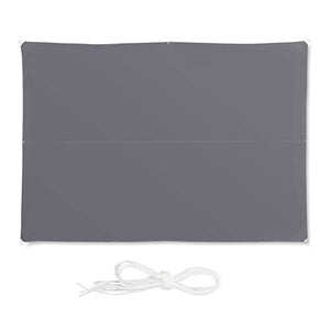 Relaxdays, Grigia Tenda a Vela Rettangolare, Idrorepellente, Anti UV, Corde di Supporto, Terrazza e Giardino, LxP: 3x4 m, 3 X 4 M