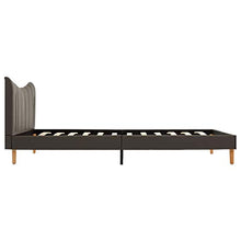 Tidyard Struttura Letto Giroletto Matrimoniale Moderno in Similpelle Antracite con Doghe Legno e Luce LED 140x200/160x200/180x200 cm,Letto con Doghe,Letto con Rete,Letto in Tessuto