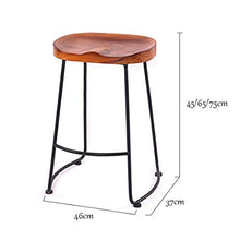 LWW Sgabelli, metallo/legno Sgabelli poggiapiedi per la cucina | Vintage Iron Bar sgabelli alti Sala da pranzo Sedie | Altezza seduta 45/65 / 75cm | Carico massimo 150Kg,46x37x65cm,46x37x65cm