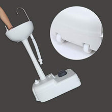 RIYIFER Lavandino Esterno Rimovibile Portatile con Portasciugamani, Lavabo da Viaggio Progettato con Serbatoio di Recupero da 5 Litri,Bianca,50x33x83cm