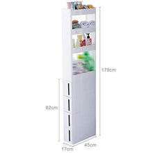 KX-YF Cassettiera Armadietto Governo di immagazzinaggio cassetto for Camera da Letto Bagno Alto Governo Tallboy Armadio Magazzino camere da Letto a casa Ufficio (Color : White, Size : 17X45X179cm)
