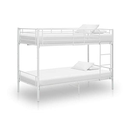 BIGTO - Struttura per letto a castello con struttura in metallo, per camera da letto, 90 x 200 cm, colore: Bianco