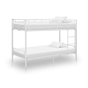 BIGTO - Struttura per letto a castello con struttura in metallo, per camera da letto, 90 x 200 cm, colore: Bianco