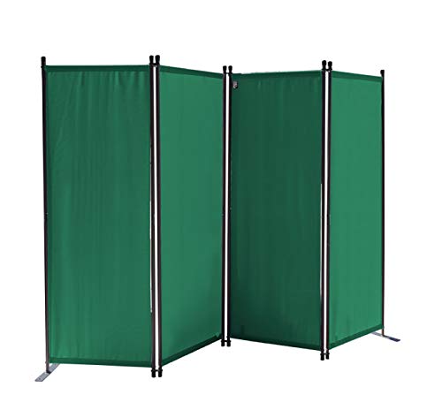 QUICK STAR Paravento da Giardino 220 x 165 cm 4 parti pieghevole Divisorio in Tessuto Balcone Protezione della Privacy Verde
