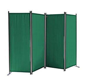 QUICK STAR Paravento da Giardino 220 x 165 cm 4 parti pieghevole Divisorio in Tessuto Balcone Protezione della Privacy Verde