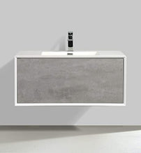 Yellow shop - Mobile Bagno Sospeso Cm 90 in Legno Completo di Lavabo in Marmoresina con E Senza Specchiera A LED Griff 900 Varie Colorazioni (Bianco/Cemento Completo (Mobile + Lavabo + Specchiera))