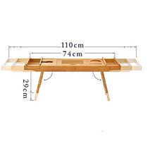 Vasca da Bagno Vassoio da Portata, 74-110cm Pieghevole Regolabile in Altezza Espandibile Piedi, Adatto per Laptop Vassoio da Scrivania Bagno Scaffale per Vino Scaffale Scaffale di Stoccaggio