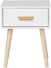 Comodini scandinavi in legno e bianco, comodino con armadietto con 1 cassetto, tavolino, tavolino da caffè, tavolino quadrato per soggiorno, corridoio, camera da letto, ufficio, 40 x 40 x 50 cm