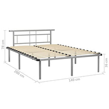 vidaXL Giroletto Grigio in Metallo 140x200 cm