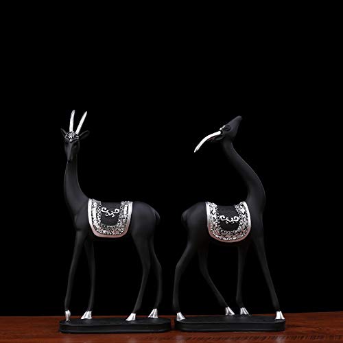 LSXUE In Stile Scandinavo Idee Regalo Arredamento for La Casa Housewarming Cervo Ornamenti Living Room Bar Ingresso (Color : Black)