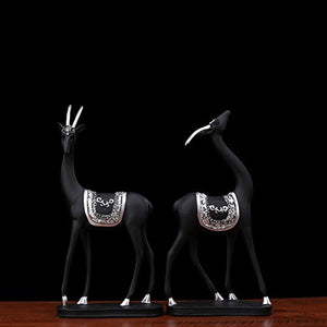 LSXUE In Stile Scandinavo Idee Regalo Arredamento for La Casa Housewarming Cervo Ornamenti Living Room Bar Ingresso (Color : Black)