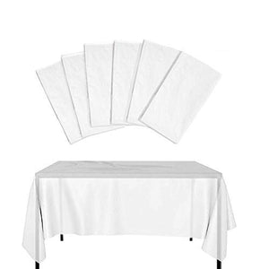 knowing 6 Pezzi Tovaglia USA e Getta, Tovaglia in Plastica Spessa Impermeabile, Traslucido Bianco, Copertura Tavolo Giardino All'aperto, per Barbecue Banchetti Festa Compleanno