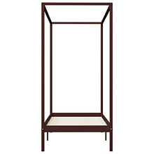 SKM Giroletto e Baldacchino 2 Cassetti Marrone Scuro Pino 100x200cm