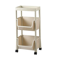 LYM &ripiano di stoccaggio Mensole della Cucina, di Verdura a Pavimento e Frutta Bagagli Rack Multifunzione Ruote -3 Strato Scaffale di Finitura