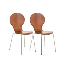 CLP Set 2 Sedie Impilabili Diego in Legno Robusto I Sedie Attesa con Telaio in Metallo I Sedie Ergonomiche E Facili da Pulire, Colore:Marrone