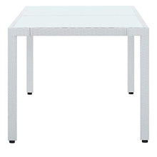SKM Tavolo da Giardino Bianco 150x90x75 cm in Polyrattan