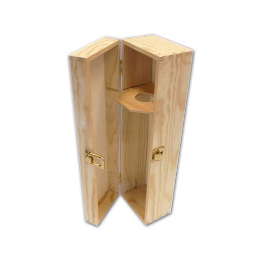 PZ 1 CASSETTA PORTA BOTTIGLIE IN LEGNO (1 BOTTIGLIA) SCATOLA VINO IN LEGNO DI PINO NATURALE BOX FOR BOTTLES CONTENITORE PORTABOTTIGLIE