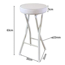 Sgabello Pieghevole Portatile,Struttura in Metallo per Sgabello da Bar Leggero, per Bagno da Campeggio da Giardino da Cucina per Adulti (Altezza Seduta: 49 cm / 63 cm)